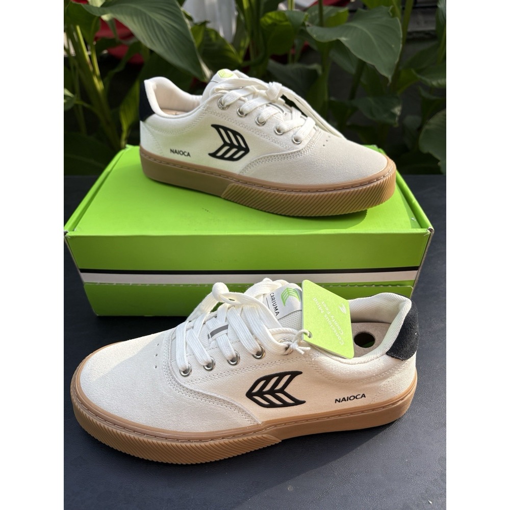 Cariuma NAIOCA Skate Sneakers Womens White Suede Canvas Gum Sole  8.5 NWB
